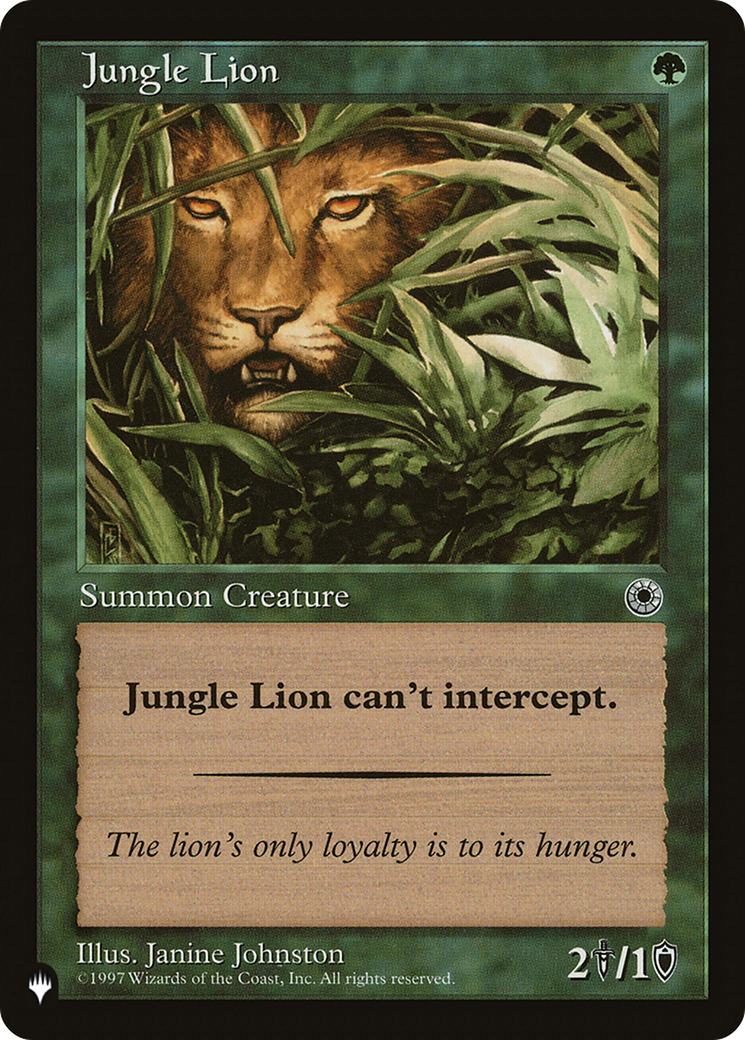 Jungle Lion [The List Reprints] | Black Swamp Games