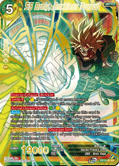 SS Broly, Reckless Pursuit (EX19-31) [Special Anniversary Set 2021] | Black Swamp Games