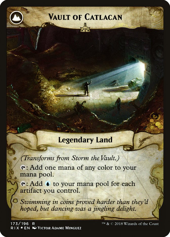 Storm the Vault // Vault of Catlacan [Rivals of Ixalan Prerelease Promos] | Black Swamp Games