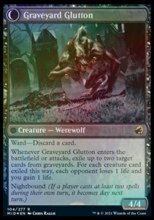 Graveyard Trespasser // Graveyard Glutton [Innistrad: Midnight Hunt Prerelease Promos] | Black Swamp Games