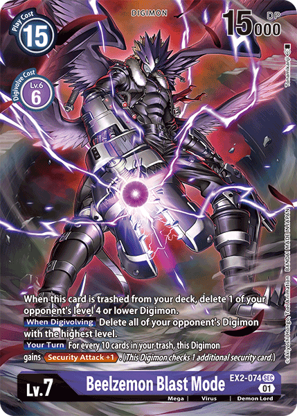 Beelzemon Blast Mode [EX2-074] (Alternate Art) [Digital Hazard] | Black Swamp Games