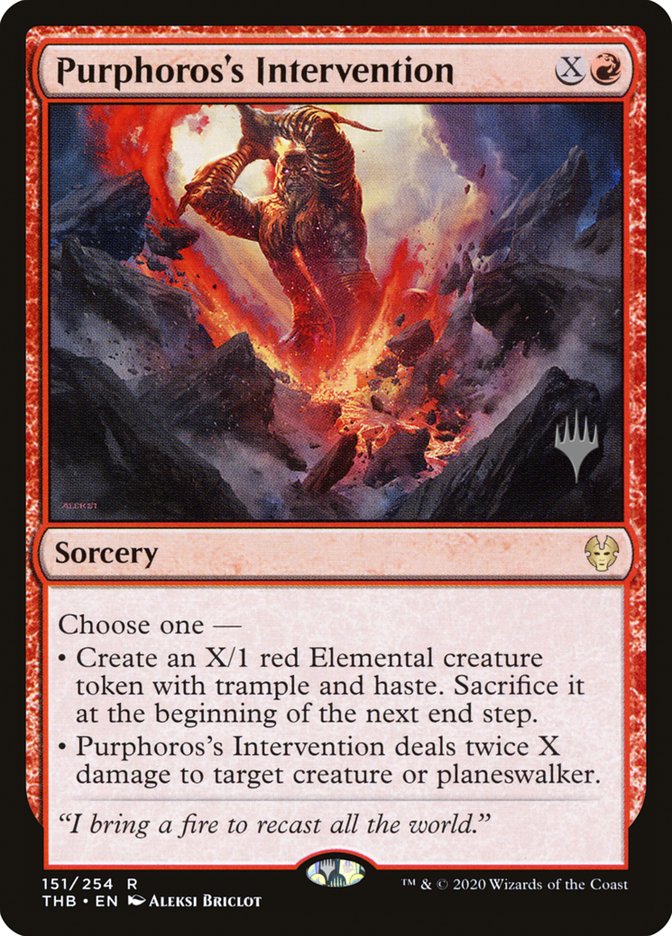 Purphoros's Intervention (Promo Pack) [Theros Beyond Death Promos] | Black Swamp Games