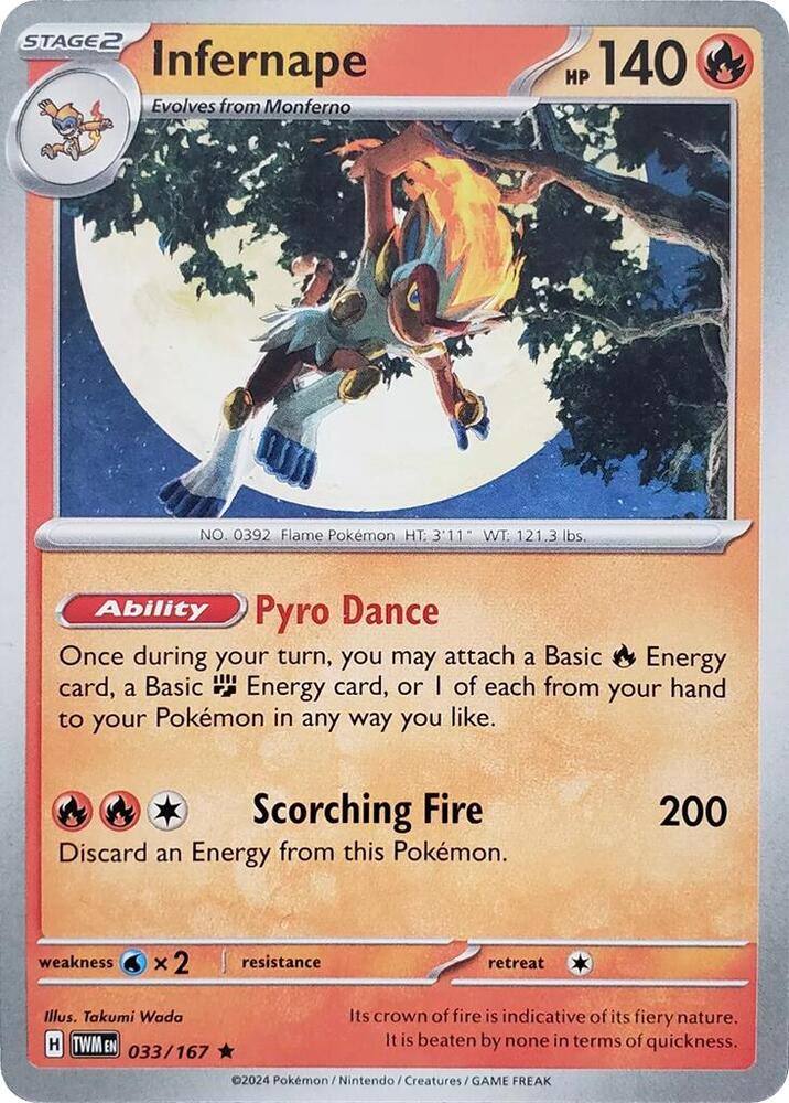 Infernape (033/167) (Theme Deck Exclusive) [Scarlet & Violet: Twilight Masquerade] | Black Swamp Games