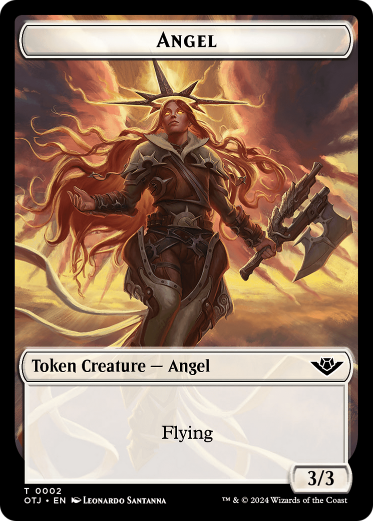 Mercenary // Angel Double-Sided Token [Outlaws of Thunder Junction Tokens] | Black Swamp Games