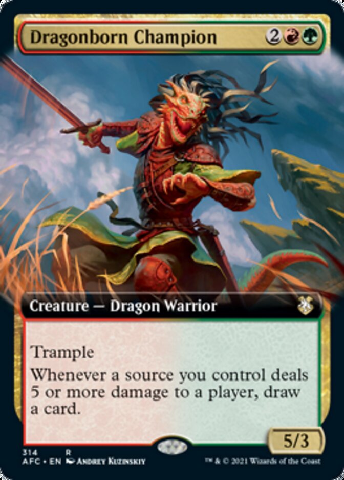 Dragonborn Champion (Extended Art) [Dungeons & Dragons: Adventures in the Forgotten Realms Commander] | Black Swamp Games