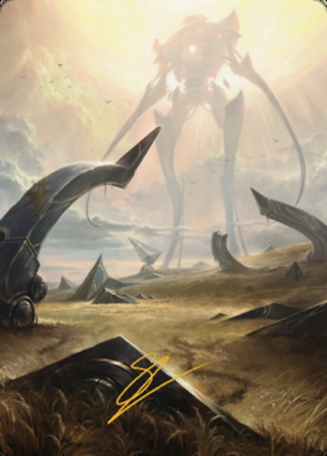 Plains (1) Art Card (Gold-Stamped Signature) [The Brothers' War Art Series] | Black Swamp Games