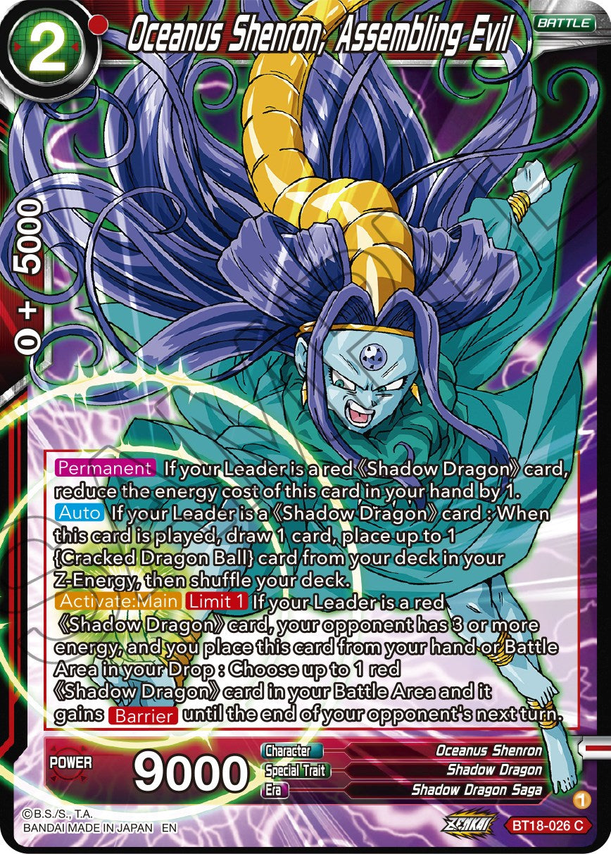 Oceanus Shenron, Assembling Evil (BT18-026) [Dawn of the Z-Legends] | Black Swamp Games