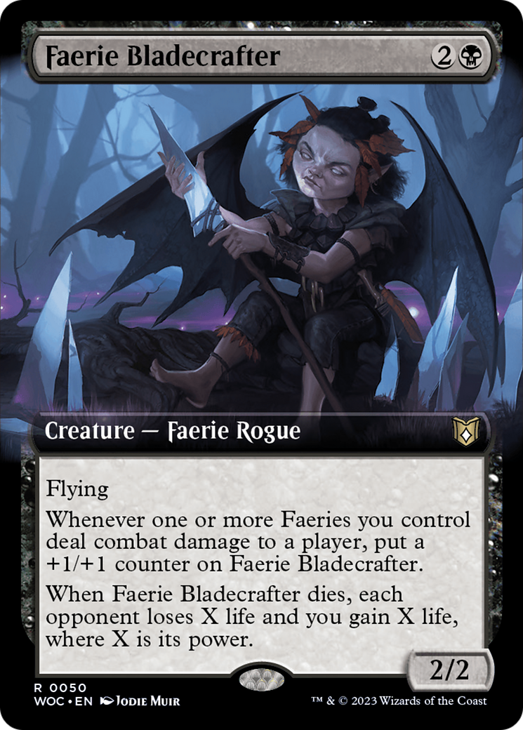 Faerie Bladecrafter (Extended Art) [Wilds of Eldraine Commander] | Black Swamp Games