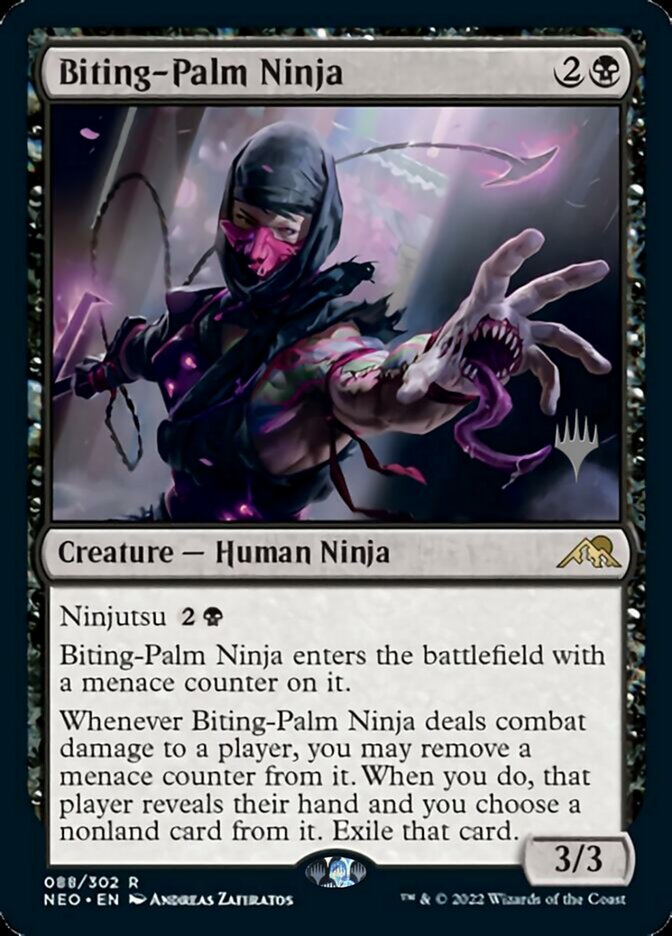 Biting-Palm Ninja (Promo Pack) [Kamigawa: Neon Dynasty Promos] | Black Swamp Games