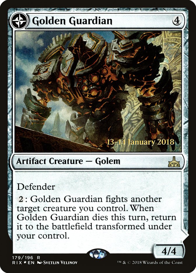 Golden Guardian // Gold-Forge Garrison [Rivals of Ixalan Prerelease Promos] | Black Swamp Games