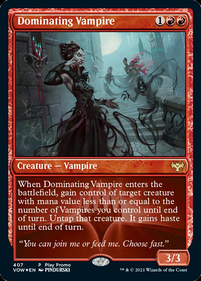 Dominating Vampire (Play Promo) [Innistrad: Crimson Vow Promos] | Black Swamp Games