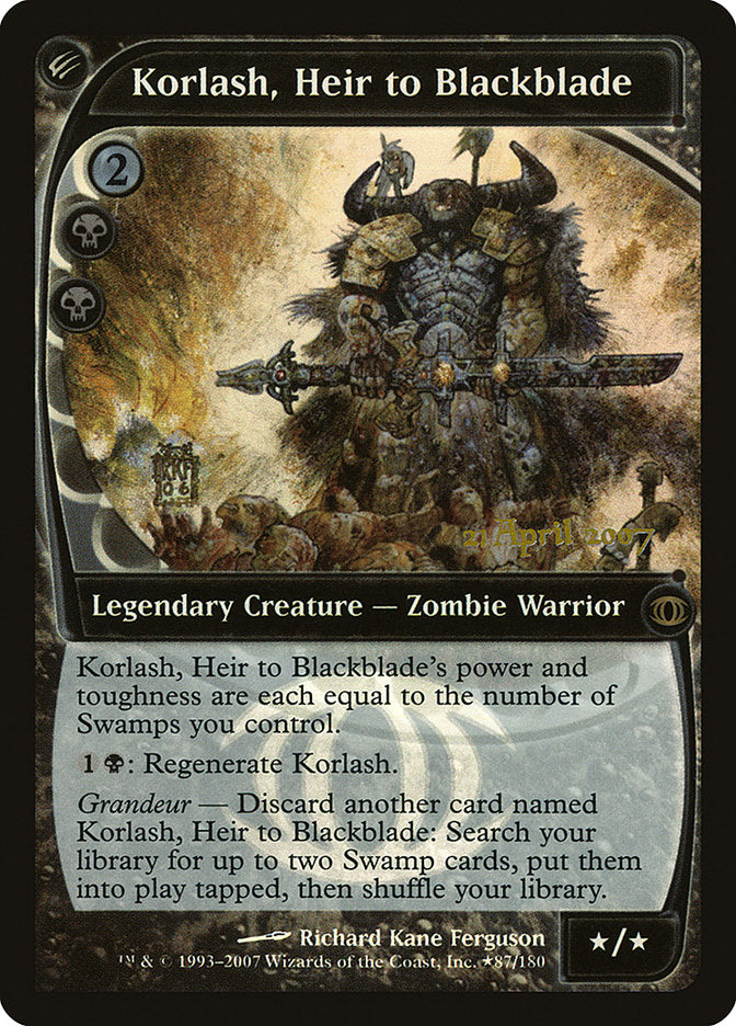 Korlash, Heir to Blackblade [Future Sight Promos] | Black Swamp Games