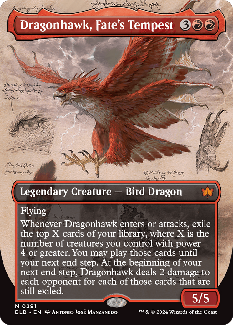 Dragonhawk, Fate's Tempest (Borderless) [Bloomburrow] | Black Swamp Games