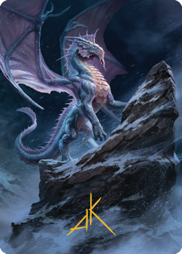 Ancient Silver Dragon Art Card (06) (Gold-Stamped Signature) [Commander Legends: Battle for Baldur's Gate Art Series] | Black Swamp Games