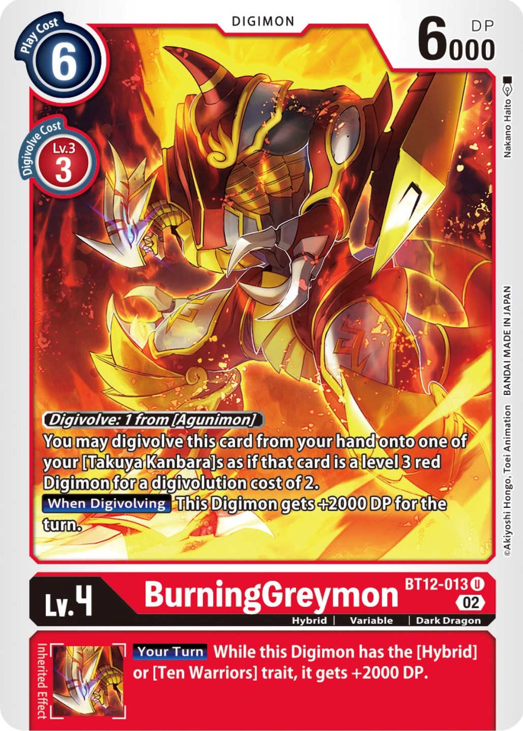 BurningGreymon [BT12-013] [Across Time] | Black Swamp Games