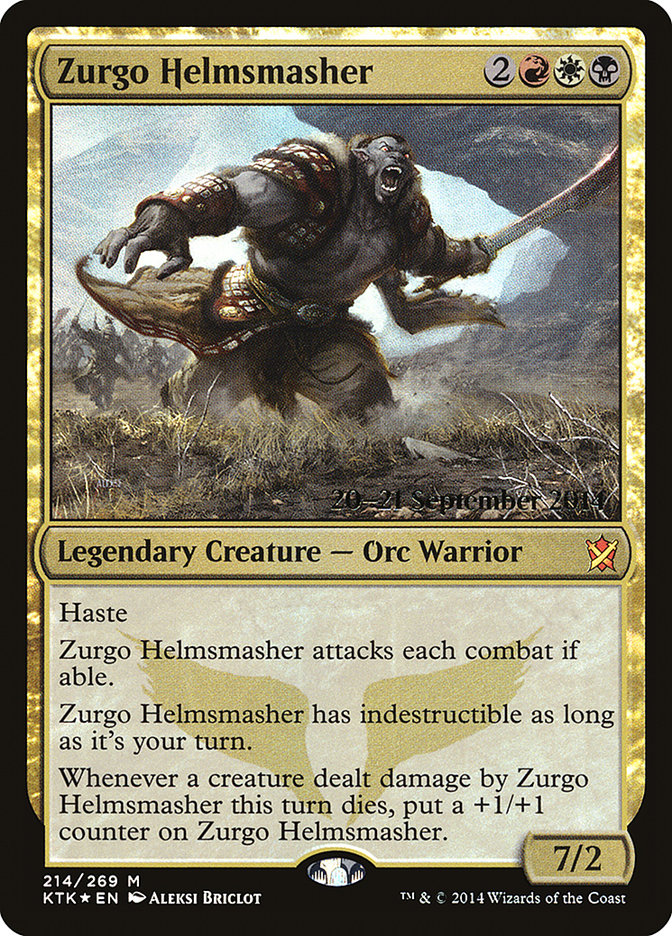 Zurgo Helmsmasher [Khans of Tarkir Prerelease Promos] | Black Swamp Games