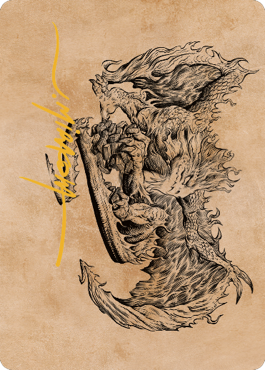 Miirym, Sentinel Wyrm Art Card (Gold-Stamped Signature) [Commander Legends: Battle for Baldur's Gate Art Series] | Black Swamp Games