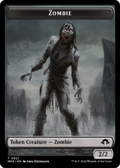 Zombie (Ripple Foil) // Elephant Double-Sided Token [Modern Horizons 3 Commander Tokens] | Black Swamp Games