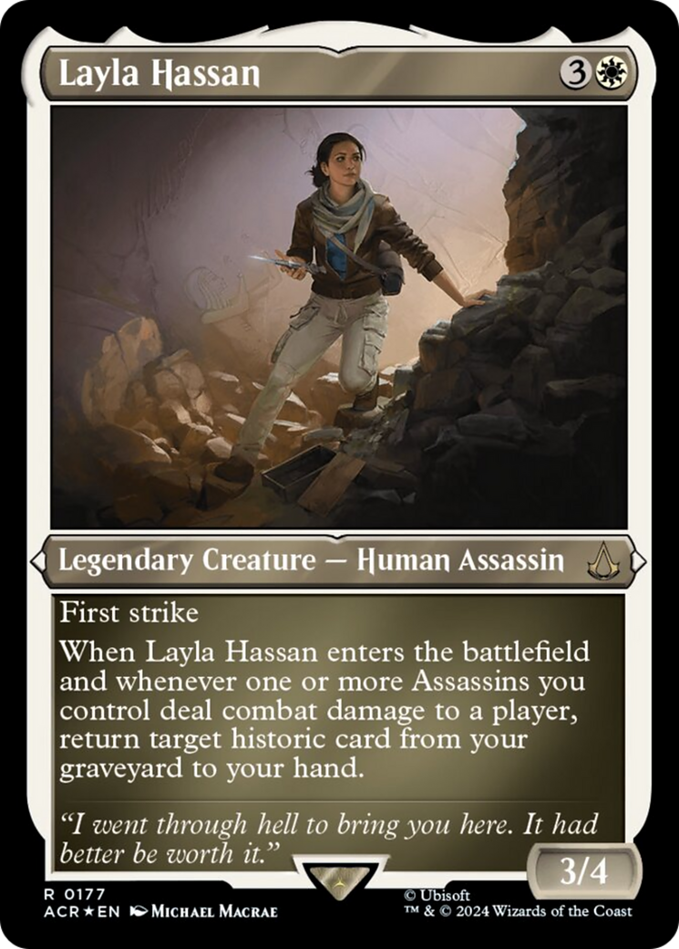 Layla Hassan (Foil Etched) [Assassin's Creed] | Black Swamp Games