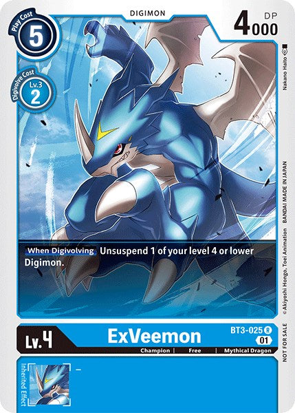 ExVeemon [BT3-025] (Winner Pack Double Diamond) [Release Special Booster Promos] | Black Swamp Games