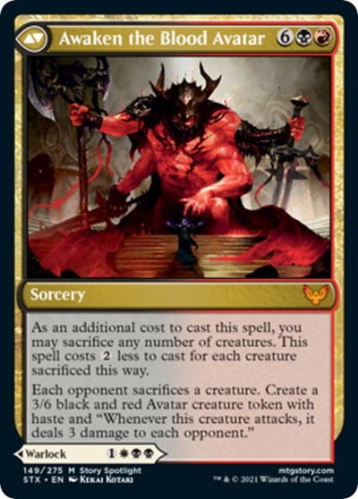 Extus, Oriq Overlord // Awaken the Blood Avatar [Strixhaven: School of Mages Prerelease Promos] | Black Swamp Games