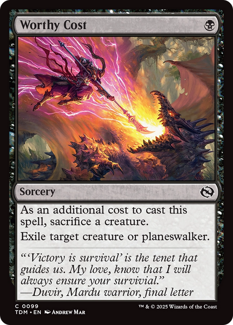 Worthy Cost [Tarkir: Dragonstorm] | Black Swamp Games
