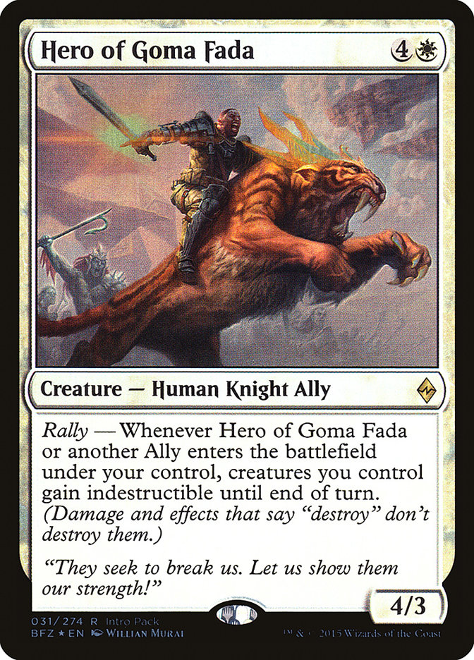 Hero of Goma Fada (Intro Pack) [Battle for Zendikar Promos] | Black Swamp Games