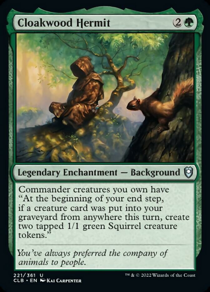 Cloakwood Hermit [Commander Legends: Battle for Baldur's Gate] | Black Swamp Games
