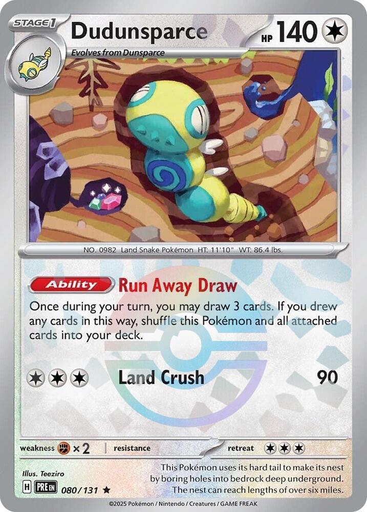 Dudunsparce (080/131) (Poke Ball Pattern) [Scarlet & Violet: Prismatic Evolutions] | Black Swamp Games