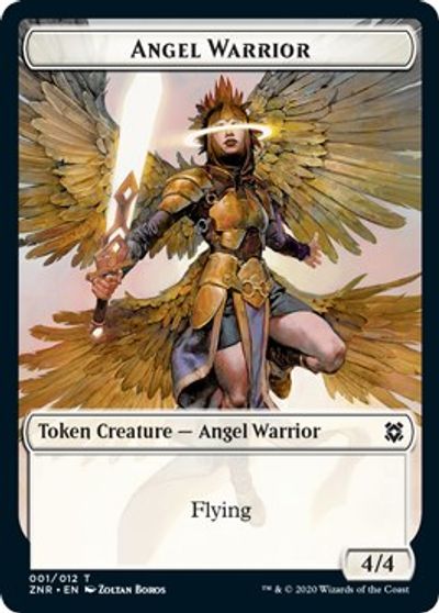 Angel Warrior // Shark Double-Sided Token [Challenger Decks 2021 Tokens] | Black Swamp Games