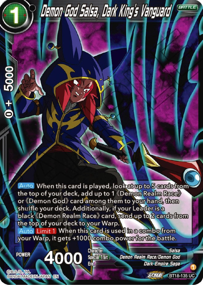 Demon God Salsa, Dark King's Vanguard (BT18-135) [Dawn of the Z-Legends] | Black Swamp Games