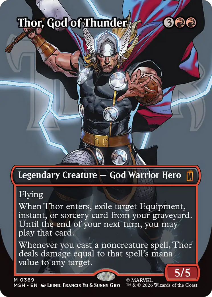 Thor, God of Thunder (Borderless) (0369) [Marvel Super Heroes] | Black Swamp Games