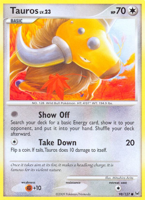 Tauros (98/127) [Platinum: Base Set] | Black Swamp Games