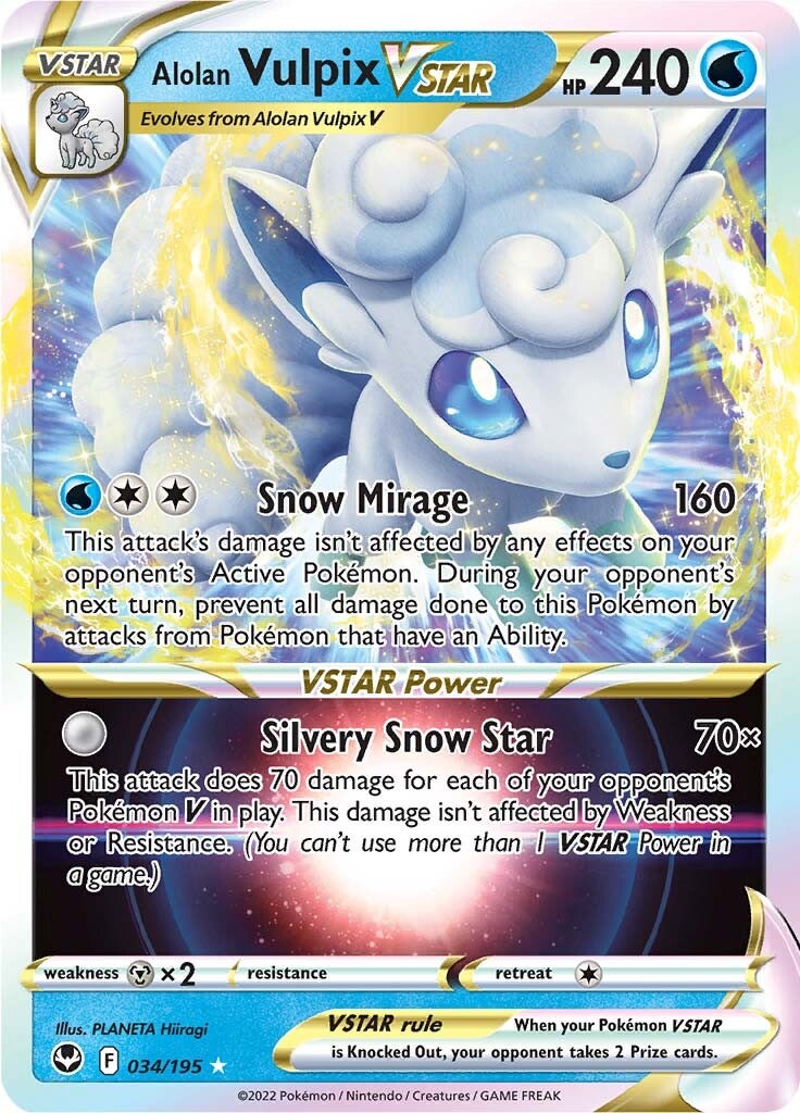 Alolan Vulpix VSTAR (034/195) [Sword & Shield: Silver Tempest] | Black Swamp Games