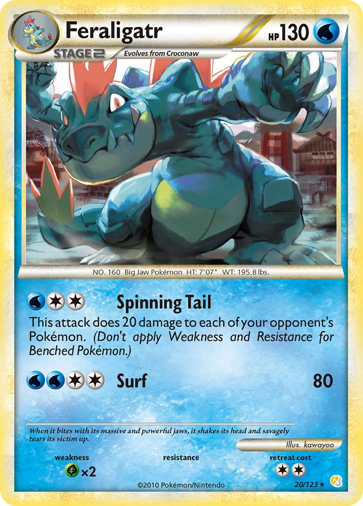 Feraligatr (20/123) (Theme Deck Exclusive) [HeartGold & SoulSilver: Base Set] | Black Swamp Games