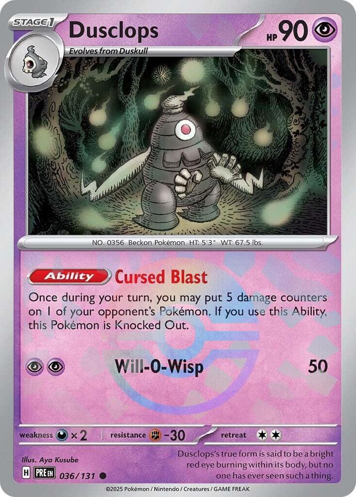 Dusclops (036/131) (Poke Ball Pattern) [Scarlet & Violet: Prismatic Evolutions] | Black Swamp Games