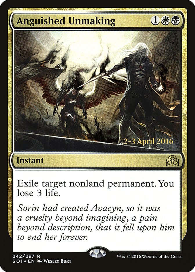 Anguished Unmaking [Shadows over Innistrad Prerelease Promos] | Black Swamp Games