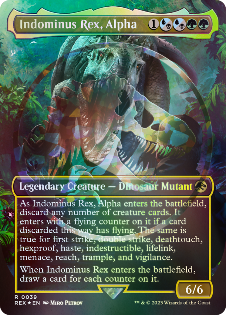 Indominus Rex, Alpha (Emblem) (Borderless) [Jurassic World Collection Tokens] | Black Swamp Games