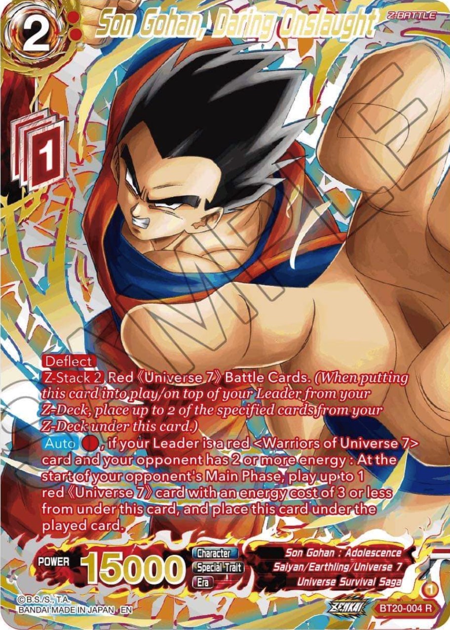 Son Gohan, Daring Onslaught (Gold-Stamped) (BT20-004) [Power Absorbed] | Black Swamp Games