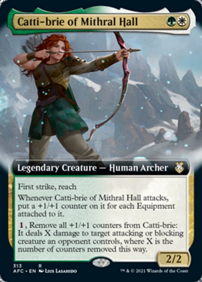 Catti-brie of Mithral Hall (Extended Art) [Dungeons & Dragons: Adventures in the Forgotten Realms Commander] | Black Swamp Games