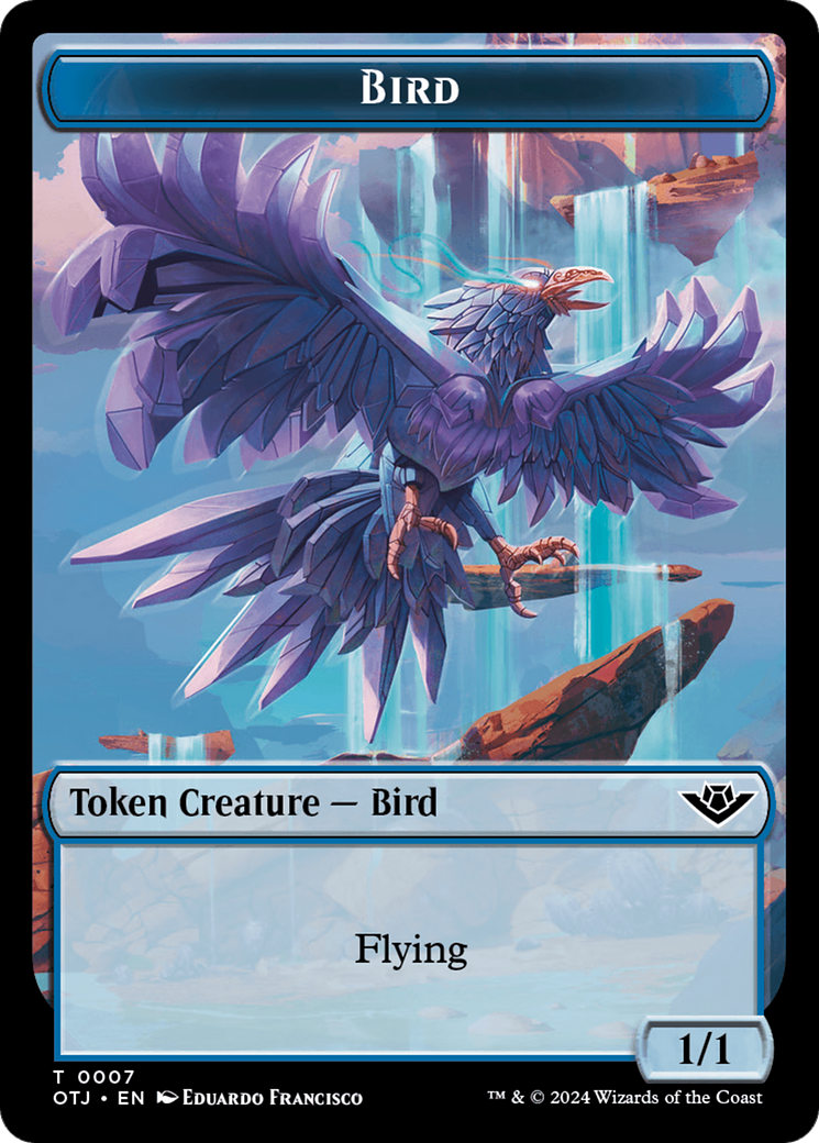 Mercenary // Bird Double-Sided Token [Outlaws of Thunder Junction Tokens] | Black Swamp Games