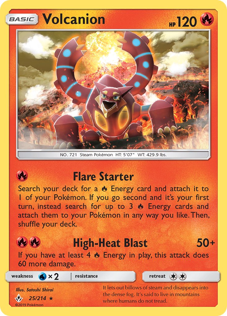 Volcanion (25/214) (Theme Deck Exclusive) [Sun & Moon: Unbroken Bonds] | Black Swamp Games