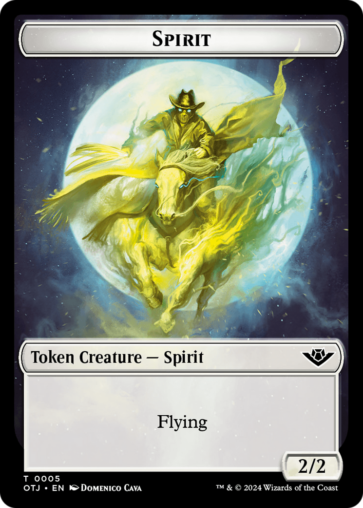 Mercenary // Spirit Double-Sided Token [Outlaws of Thunder Junction Tokens] | Black Swamp Games
