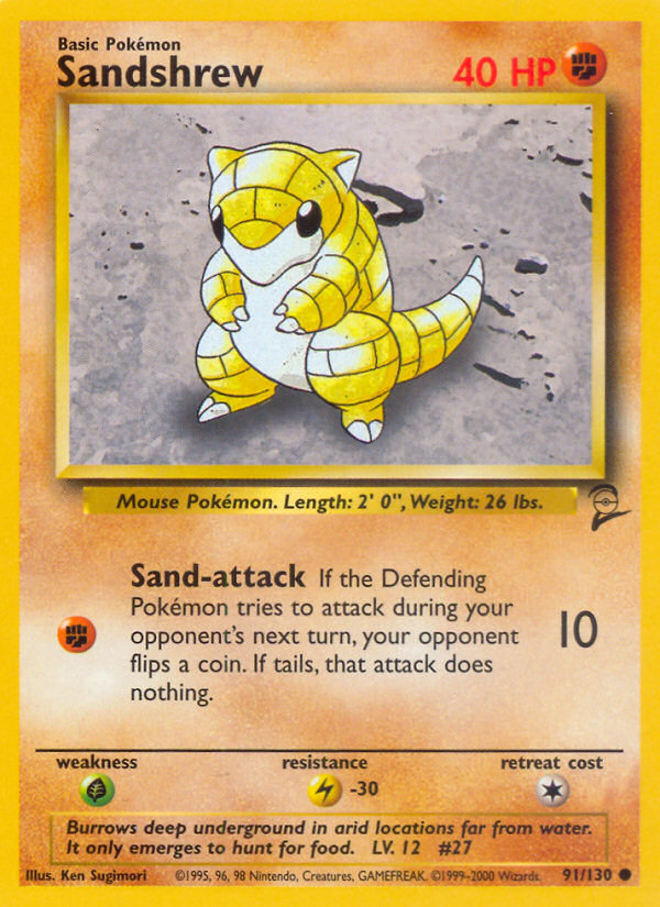Sandshrew (91/130) [Base Set 2] | Black Swamp Games
