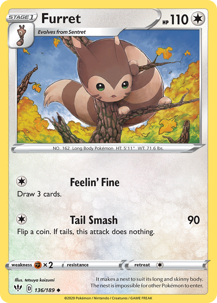 Furret (136/189) [Sword & Shield: Darkness Ablaze] | Black Swamp Games
