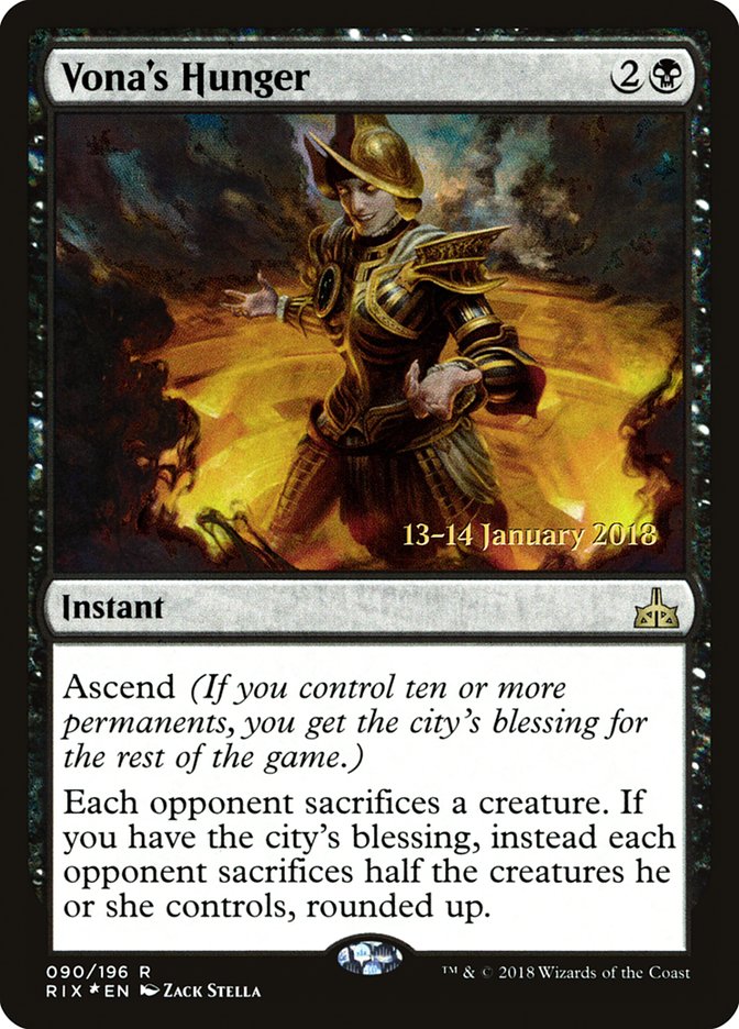 Vona's Hunger [Rivals of Ixalan Prerelease Promos] | Black Swamp Games