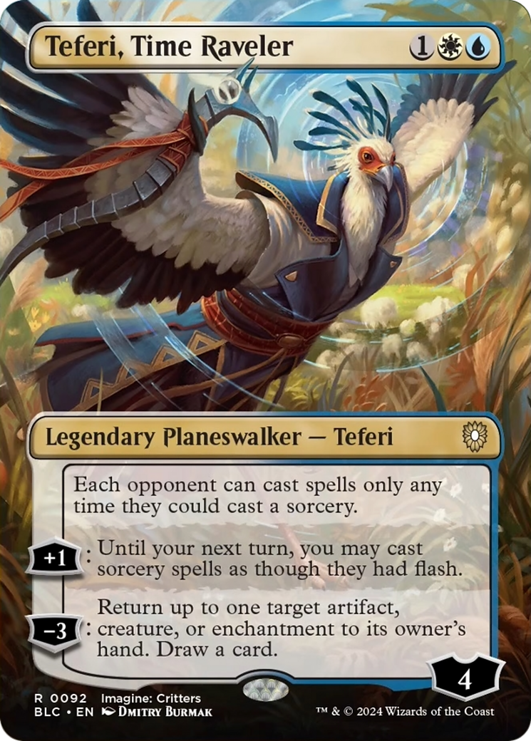 Teferi, Time Raveler (Borderless) [Bloomburrow Commander] | Black Swamp Games