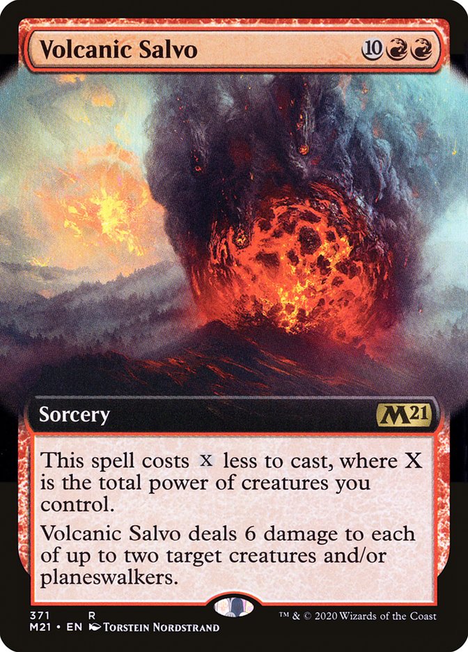 Volcanic Salvo (Extended Art) [Core Set 2021] | Black Swamp Games