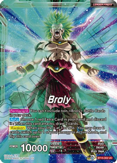 Broly // SS Broly, Demon's Second Coming (BT15-002) [Saiyan Showdown] | Black Swamp Games