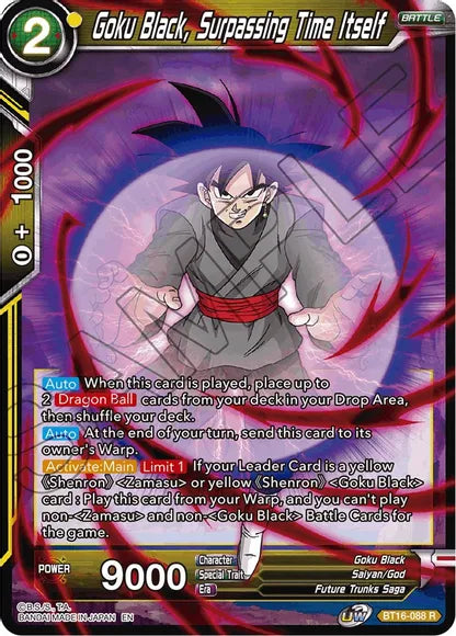 Goku Black, Surpassing Time itself (BT16-088) [Realm of the Gods] | Black Swamp Games